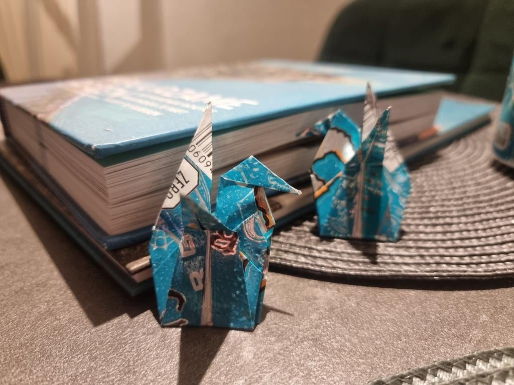 origami vogeltjes van gerecycelde Monster blikjes, Ophalen of Verzenden