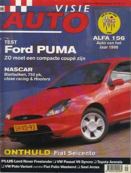 Autovisie 25 1997 : Ford Puma 1.7 16V - VW Passat V6 Syncro, Boeken, Ophalen of Verzenden, Gelezen, Algemeen