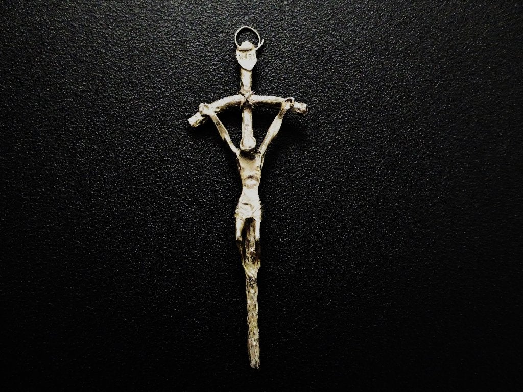 Pauselijk kruisbeeld kruis kruis hanger kruisstaf van Paus, Antiek en Kunst, Antiek | Religie, Ophalen of Verzenden