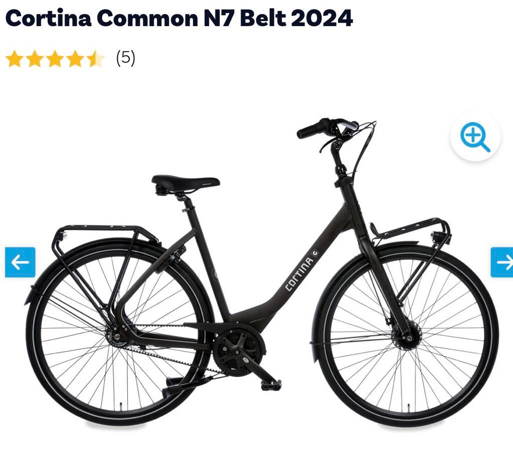 Gevraagd: Cortina Common N7 belt damesfiets 57cm, Minder dan 10 versnellingen, 56 cm of meer, Zo goed als nieuw, Ophalen
