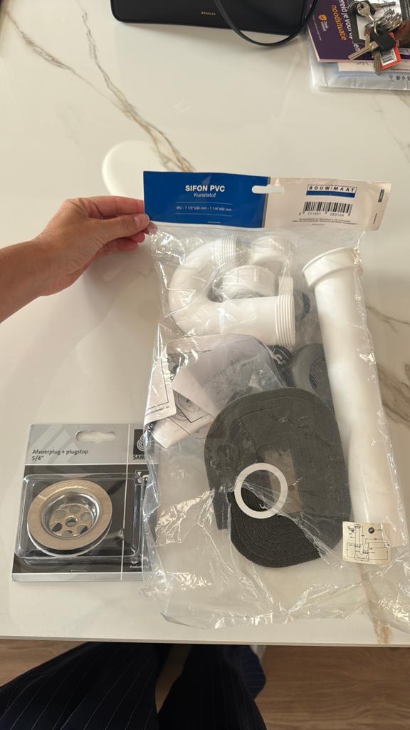 Nieuwe Sifon PVC en afvoerplug voor wastafel/bad, Ophalen, Nieuw, Overige typen
