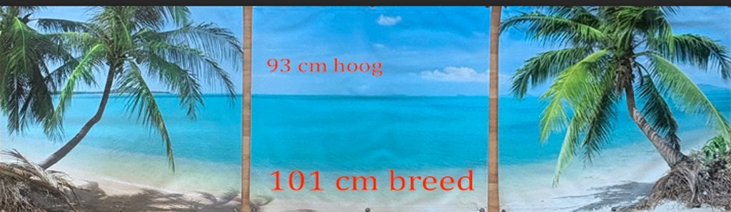 Tuinposter 3-luik strand h93 b101 cm 3 posters, Ophalen of Verzenden, Nieuw