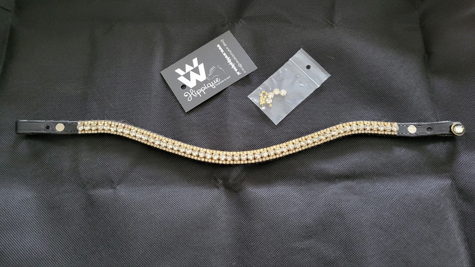 Frontriem Full Bling Z.G.A.N., Handgemaakt, Ophalen of Verzenden, Zo goed als nieuw, Goud