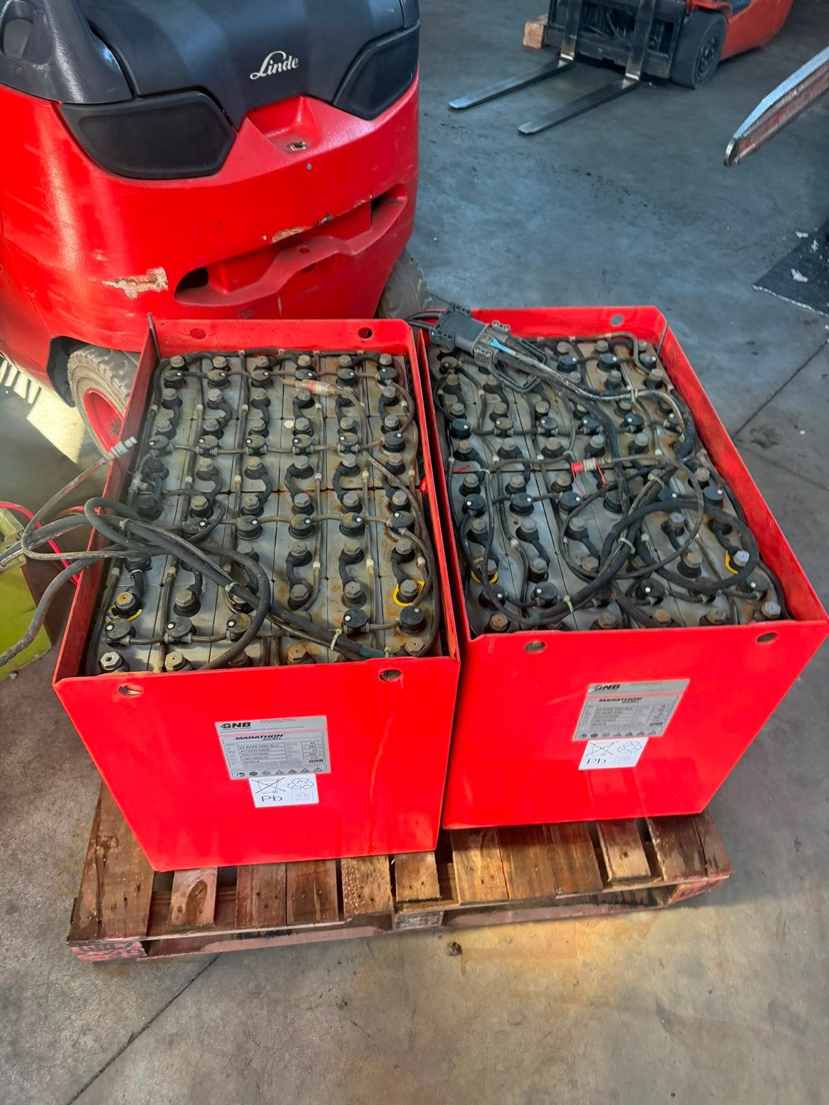 3x Gebruikte Heftruck Batterijen 48V 460Ah 2018 60-70% cap., Zakelijke goederen, 1000 tot 2000 kg, Ophalen, Elektrisch, Heftruck