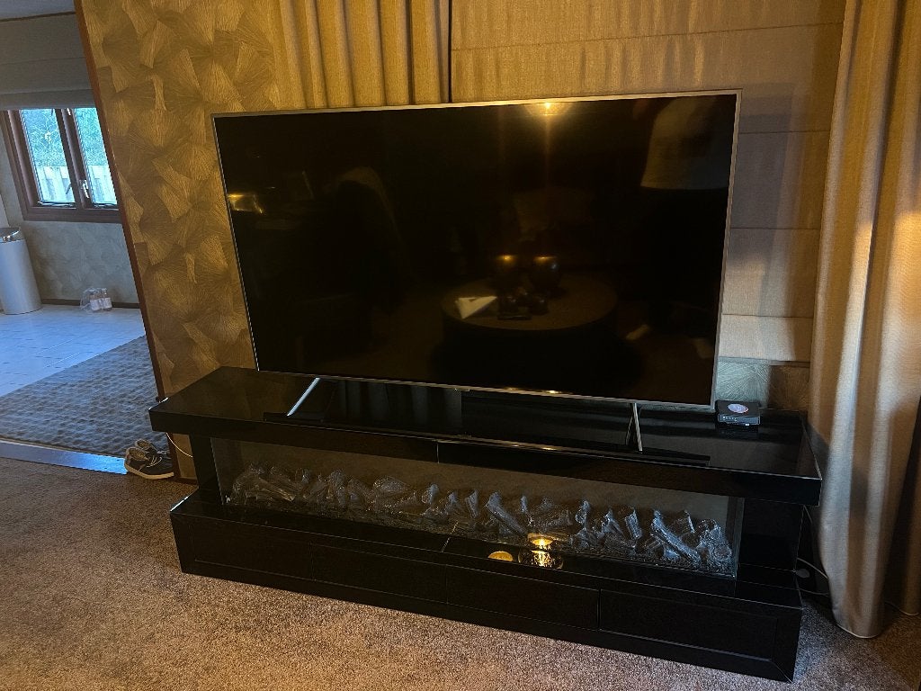 Tv kast met openhaard, Huis en Inrichting, Ophalen, Overige materialen, Zo goed als nieuw, Minder dan 100 cm