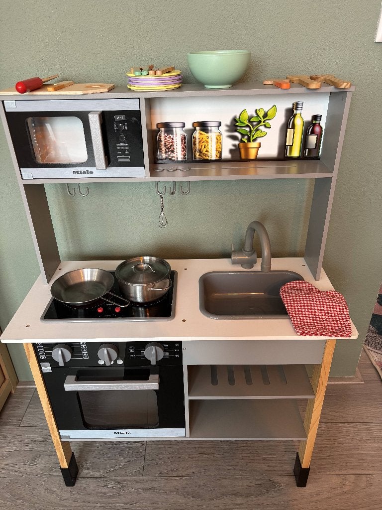 Miele houten speelkeuken inclusief accessoires, Ophalen, Zo goed als nieuw, Overige materialen, Speelkeuken