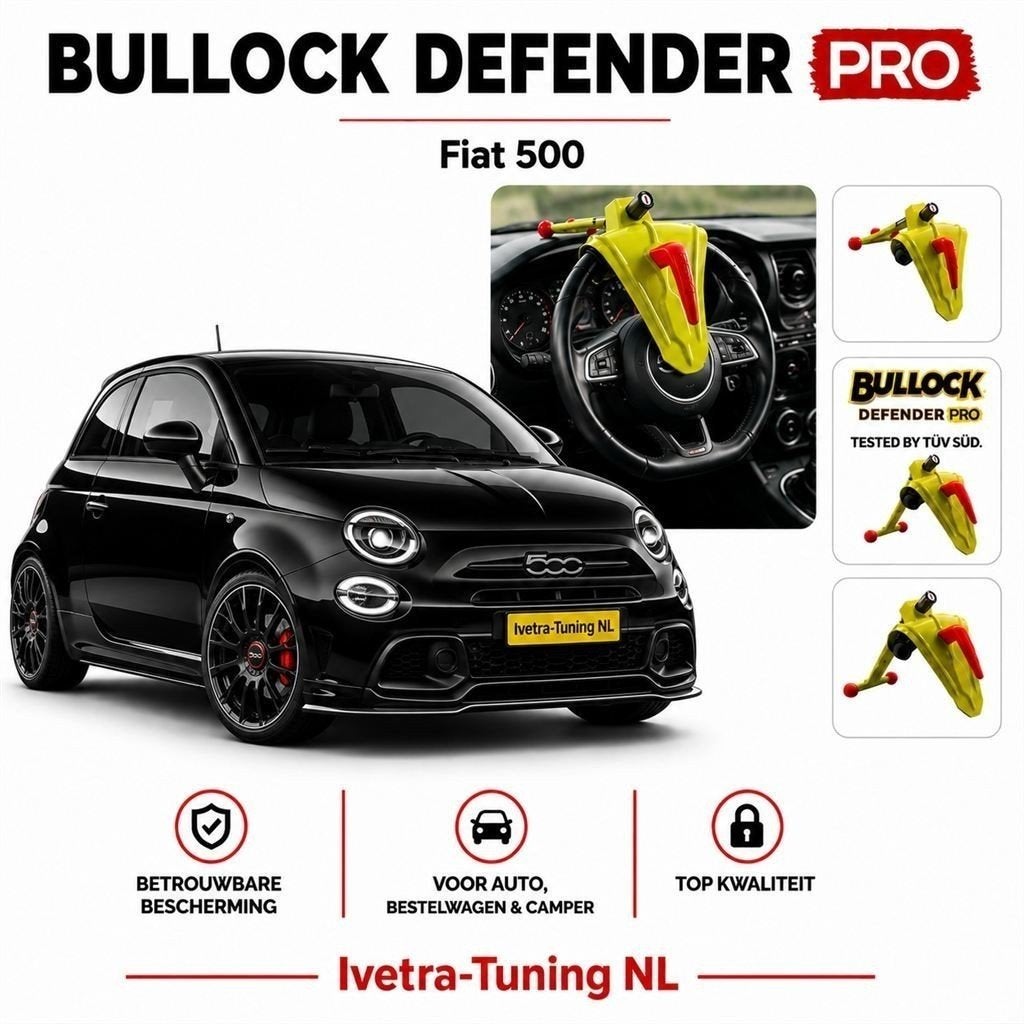 Stuurslot Fiat 500 | Beveiliging Fiat 500 | Bullock Defender, Auto diversen, Info@ivetra-tuning.nl  |  www.ivetra-tuning.nl, Ophalen of Verzenden
