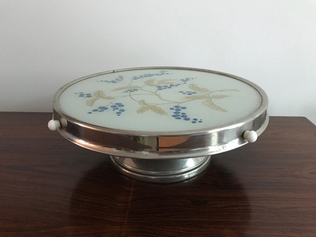Ronde taartschotel schotel op voet, Ophalen of Verzenden