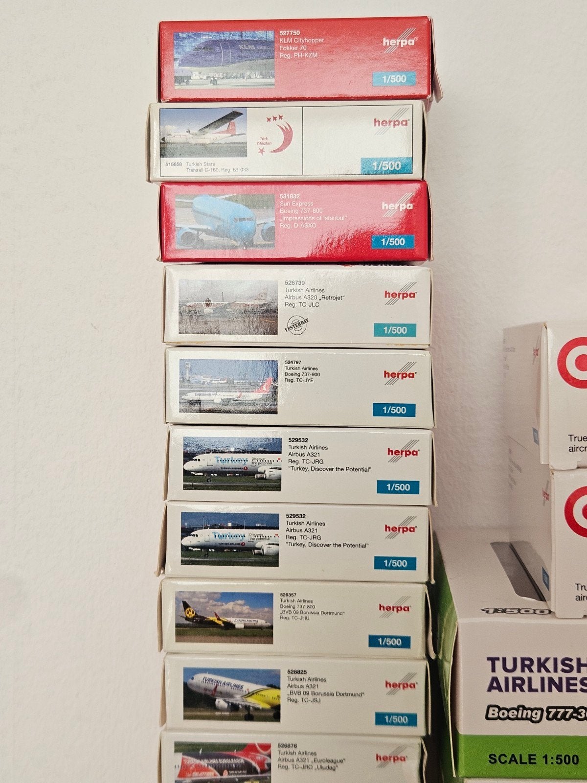 Vliegtuigmodellen 1:400, 1:500 - Turkish Airlines,KLM, Overige merken, 1:200 of kleiner, Verzenden, Zo goed als nieuw