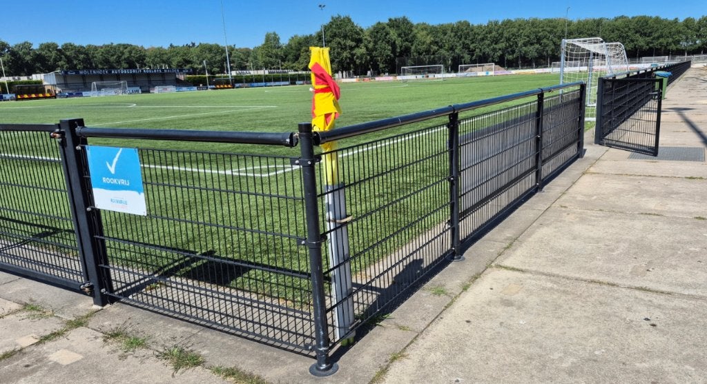 leunhekwerk omheining veldafscheiding, Tuin en Terras, Tuinhekken en Hekwerk, Ophalen, Met poort, Dubbelstaafmat hekwerk, Zo goed als nieuw