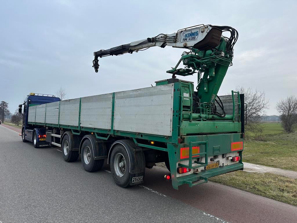 Floor stenentrailer Steenoplegger Kennis kraan R 14 bjr 2005, Bedrijf, Te koop