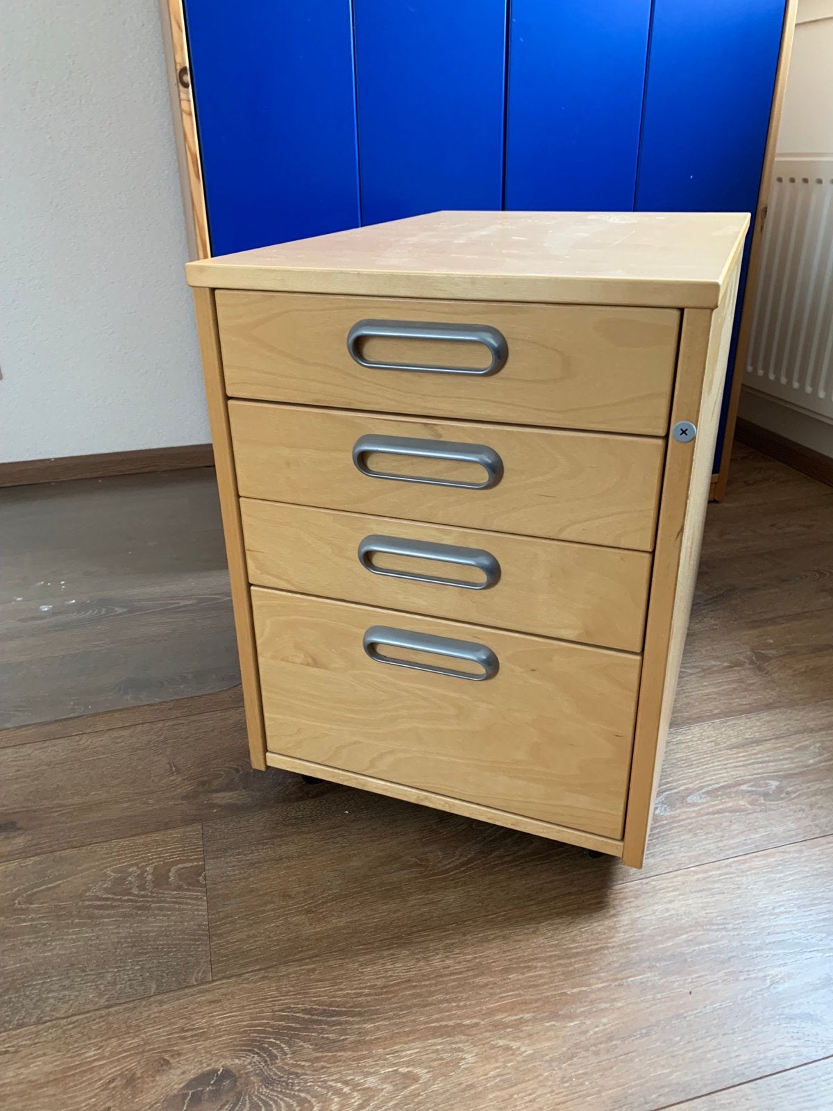 IKEA EFFEKTIV Ladeblok met 4 laden - Beukenfineer, Ophalen, Minder dan 50 cm, Gebruikt, 3 of 4 laden