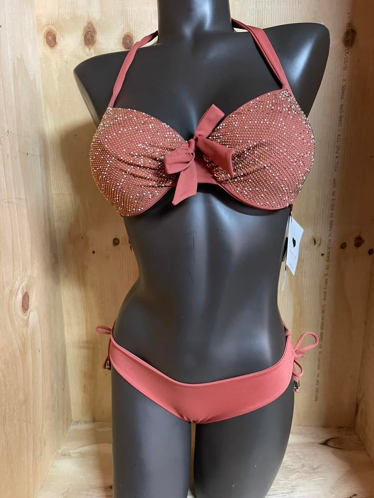 Twinset bikini maat 80c /38 - 85c /40 - 80d /40 glamour, Kleding | Dames, Badmode en Zwemkleding, Verzenden, Nieuw, Bruin, Bikini