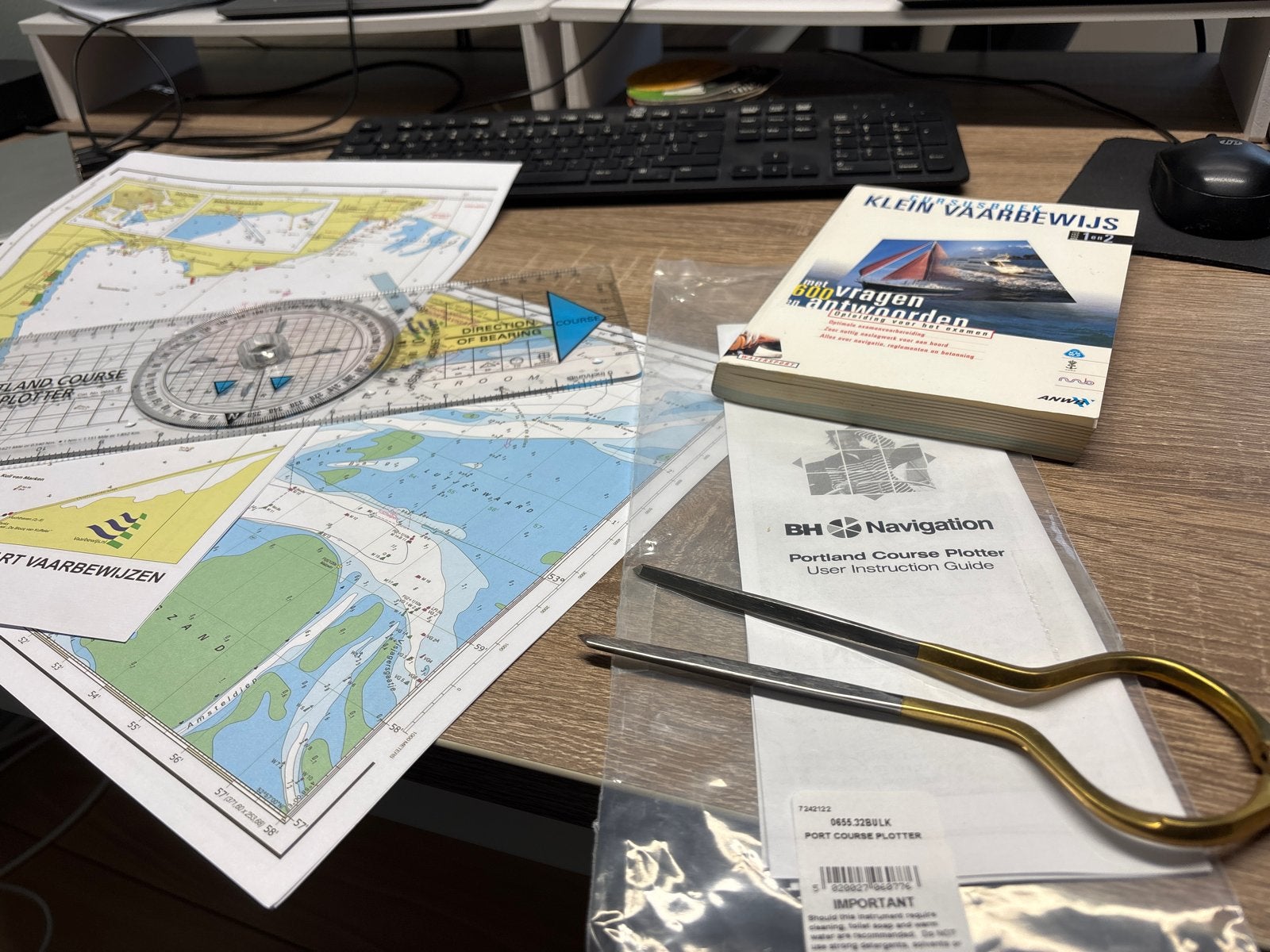Navigatieset: Portland Course Plotter, passer, kaarten, boek, Ophalen of Verzenden, Gebruikt, Gereedschap
