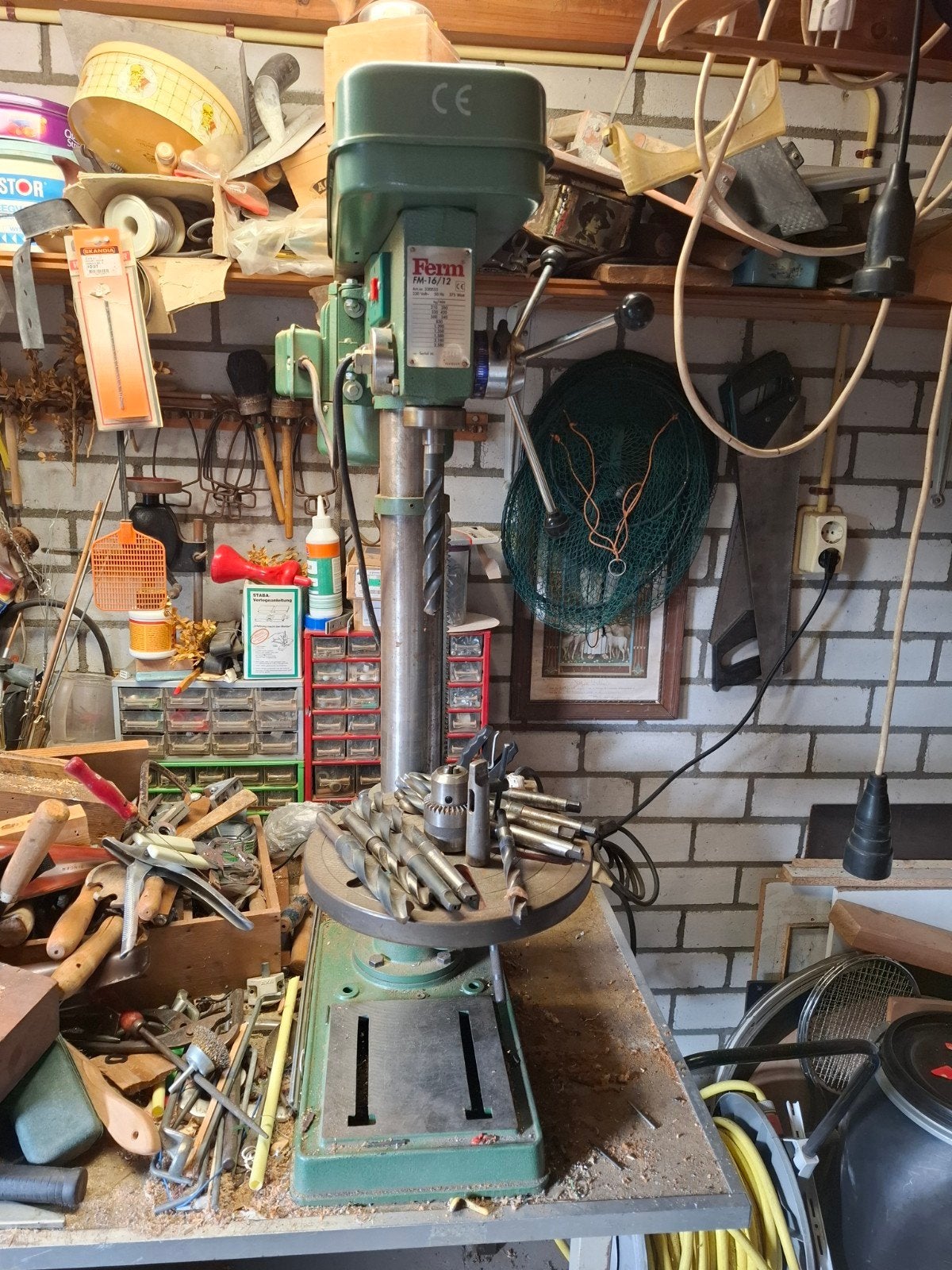 Ferm Kolomboormachine FM-16/12 - 375 Watt, Doe-het-zelf en Verbouw, Ophalen, Gebruikt, Minder dan 400 watt, Kolomboormachine
