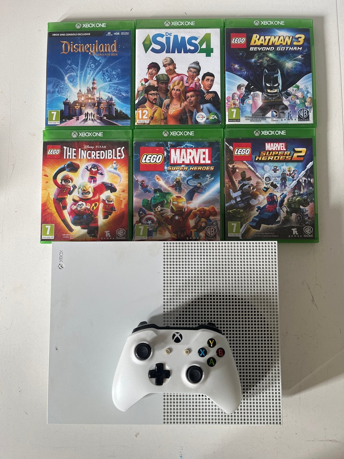 Xbox One S met controller en 6 games, Spelcomputers en Games, Xbox One S, Ophalen of Verzenden, Met 1 controller, 500 GB