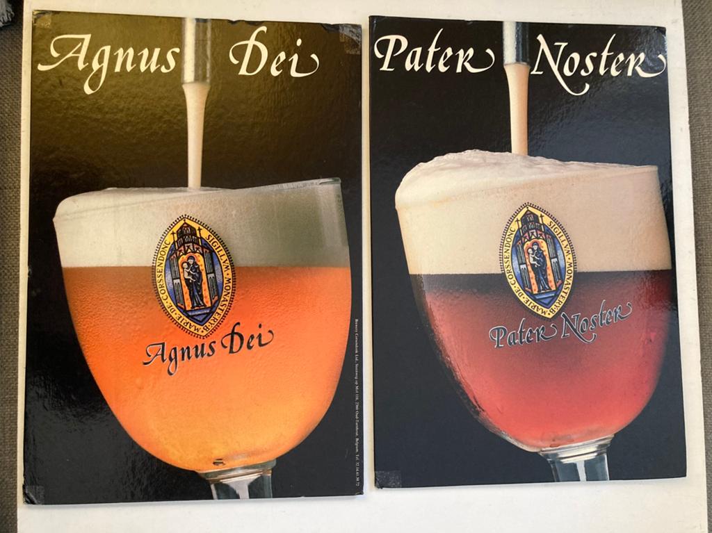 Twee reclameborden Corsendonk bier, Ophalen of Verzenden, Gebruikt, Reclamebord, Plaat of Schild, Overige merken