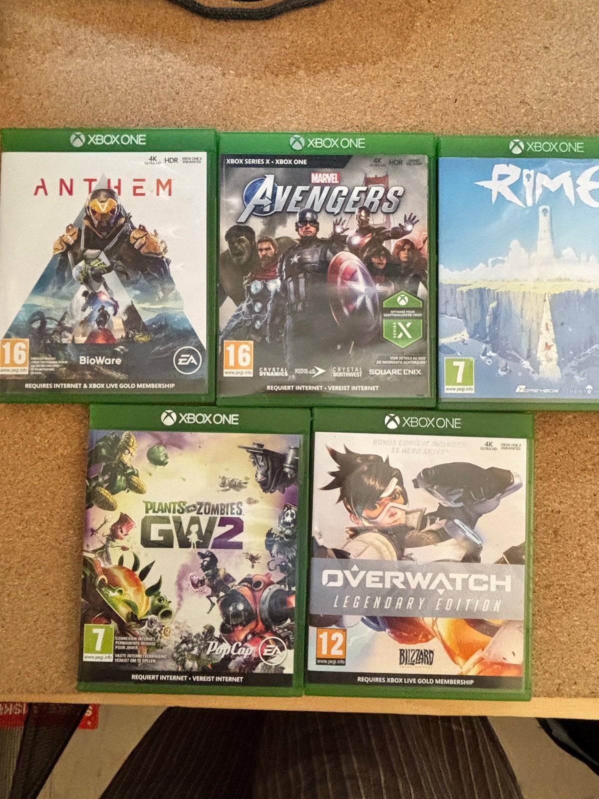 Xbox One Spellen Bundel: Overwatch, Anthem, Avengers, Rime,, Spelcomputers en Games, Online, Gebruikt, Verzenden, Overige genres