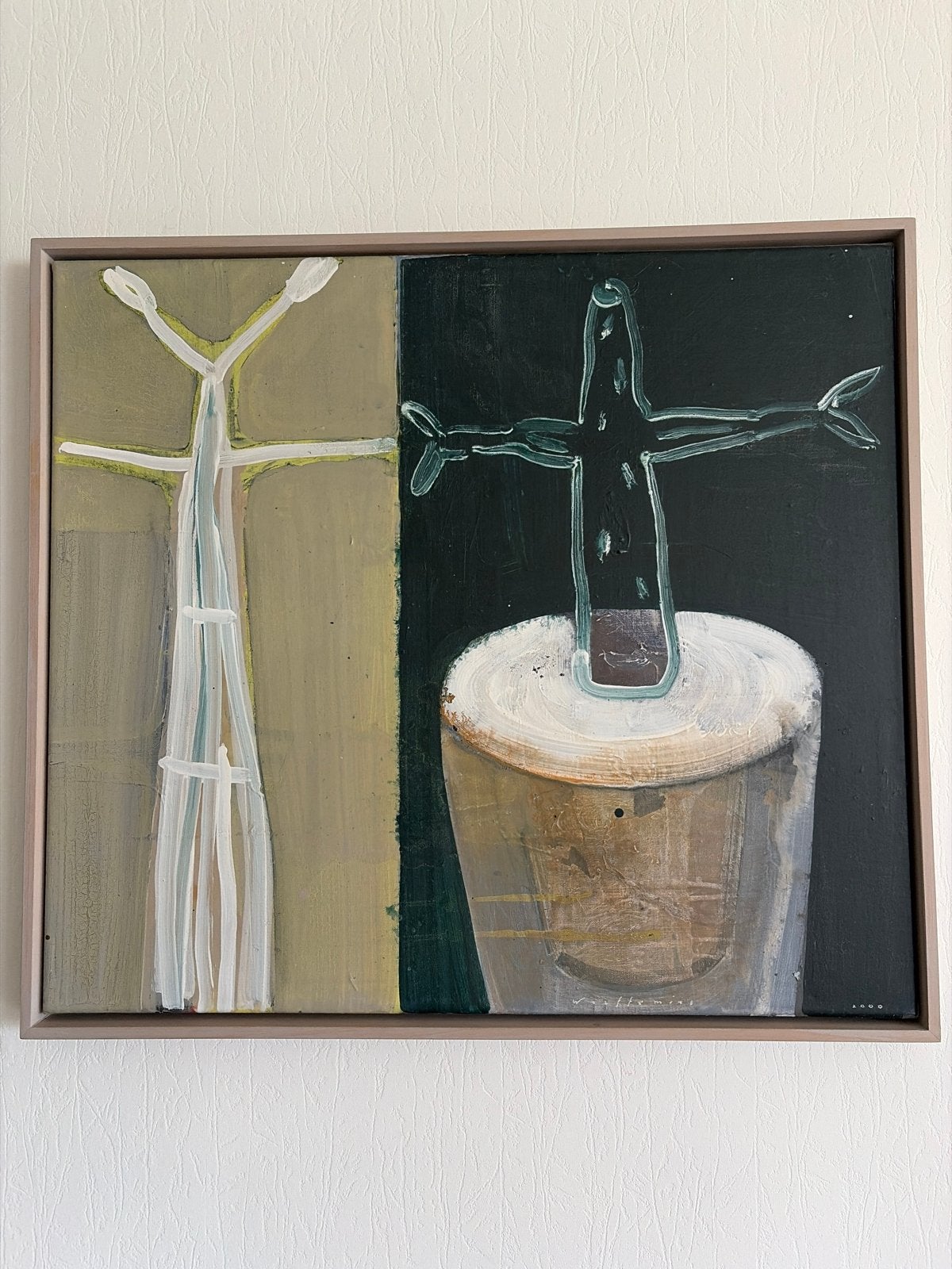 Warffemius - Abstracte compositie (2000), Ophalen, Abstract, Textiel, Gesigneerd