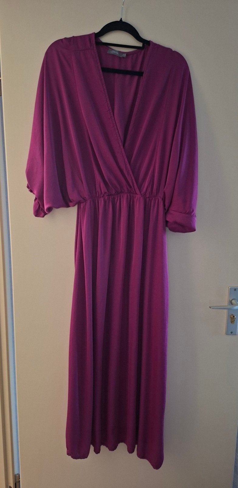 Geisha Maxi Jurk Paars Maat 46 Viscose Pofmouw, Kleding | Dames, Geisha, Paars, Maat 46/48 (XL) of groter, Ophalen of Verzenden