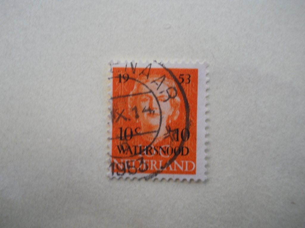 Nederland 1953 Watersnood opdruk in zwart Nvph601 gestempeld, Postzegels en Munten, Ophalen of Verzenden, Na 1940, Gestempeld