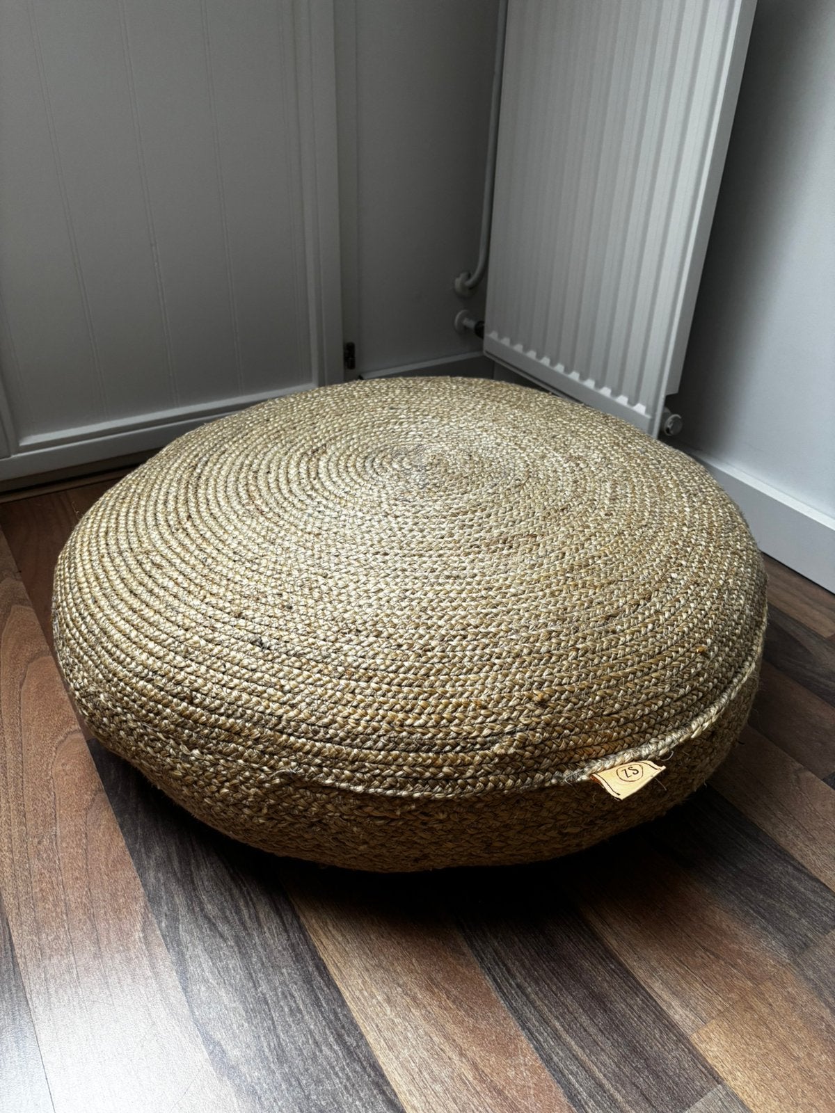 Zusss rotan poef, Huis en Inrichting, Ophalen, Gebruikt, Rond, Riet of Rotan