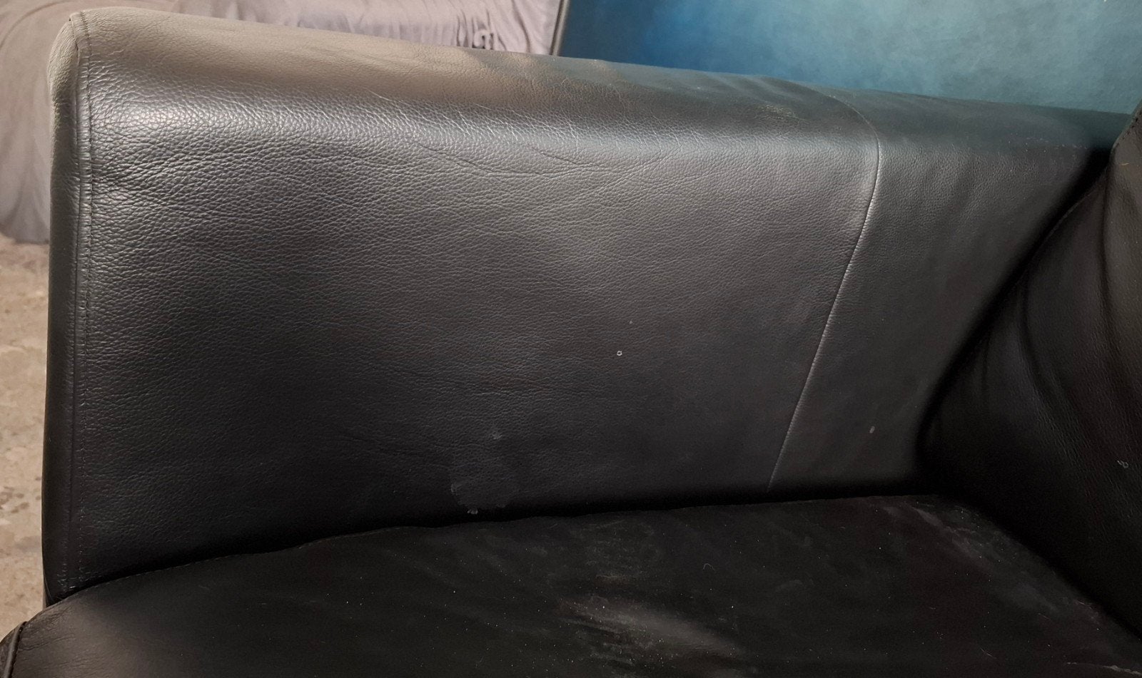 2x Armleuning Vimle Leer Zwart Ikea, Huis en Inrichting, Ophalen, Gebruikt, Tweepersoons, Leer