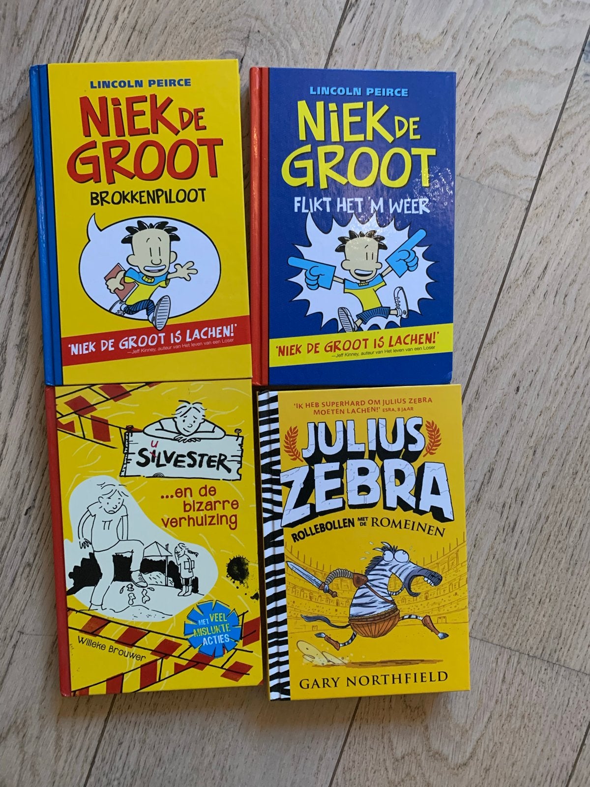 4 leuke kinderboeken: 2x Niek de Groot, Silvester, Julius Ze, Ophalen of Verzenden, Gelezen, Fictie algemeen
