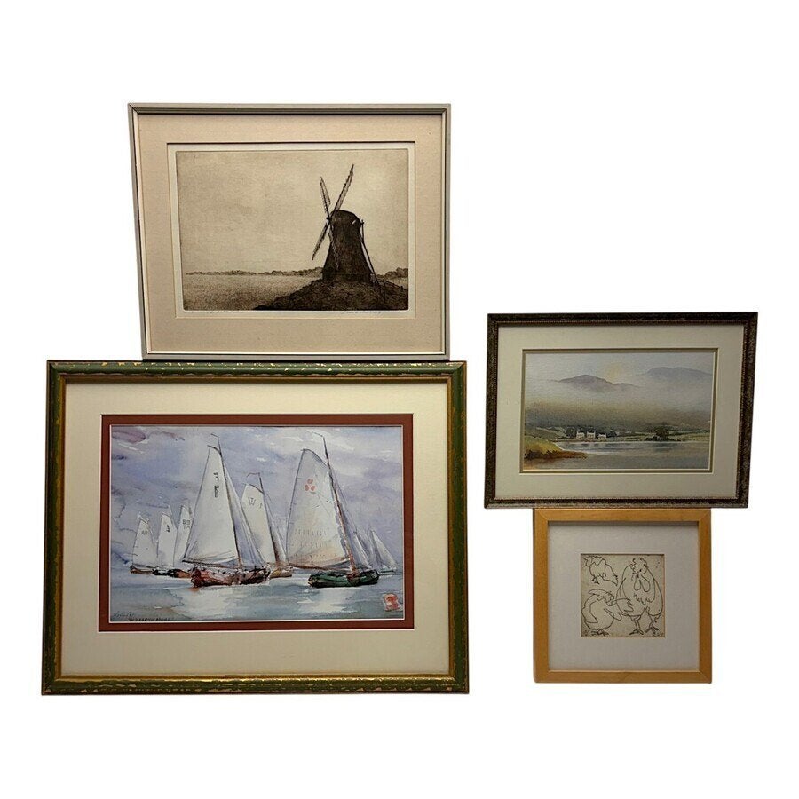 Lot diverse kunstwerken, Antiek en Kunst, Kunst | Etsen en Gravures, Ophalen of Verzenden