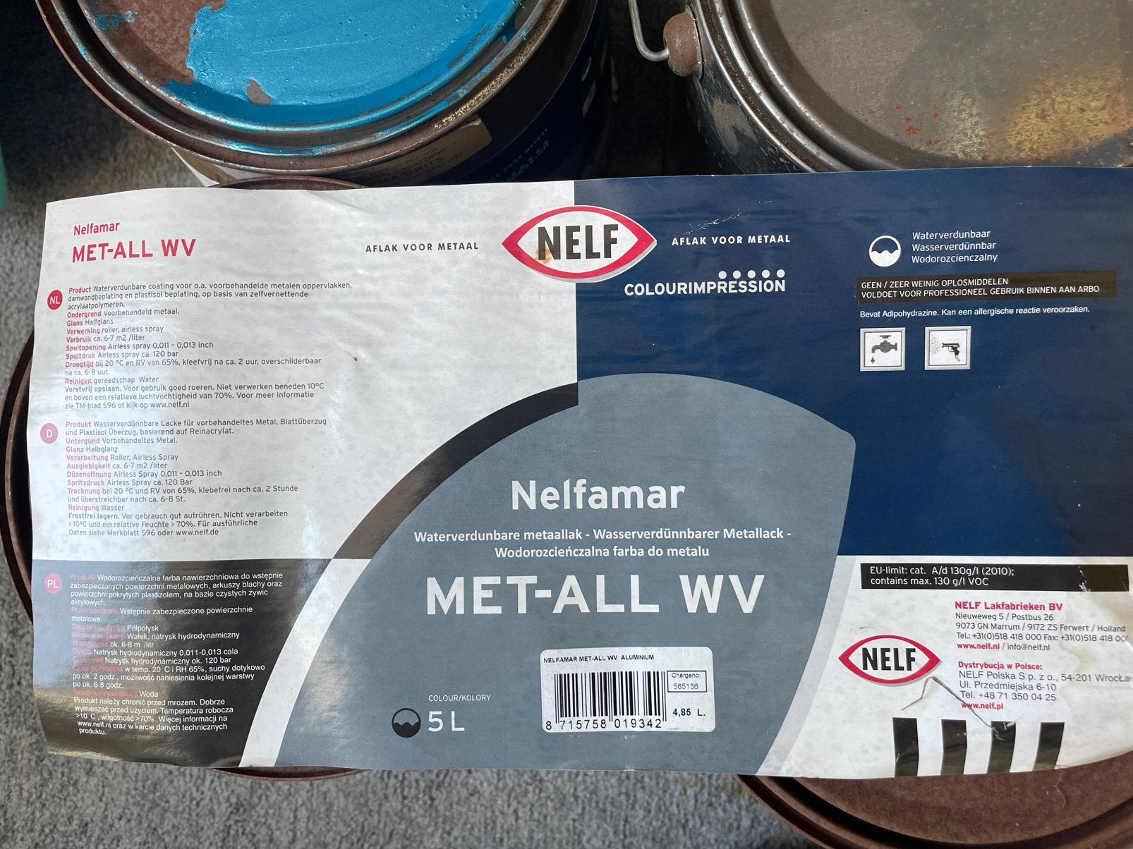 Nelf waterverdunbare metaalverf, metalic, licht blauw, Ophalen of Verzenden, Zo goed als nieuw
