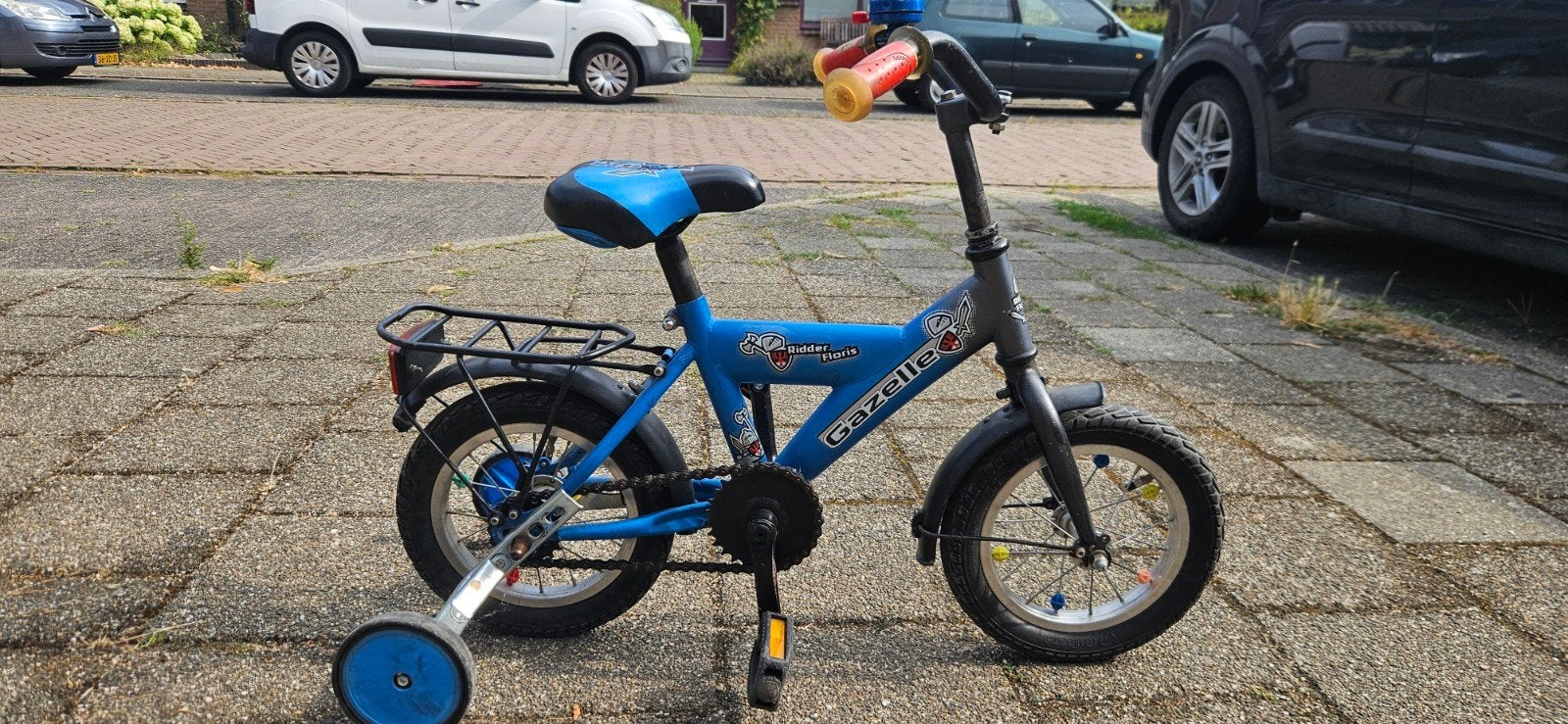 Gazelle kinderfiets met zijwieltjes - 12 inch, Ophalen, Terugtraprem, Zijwieltjes, Gebruikt