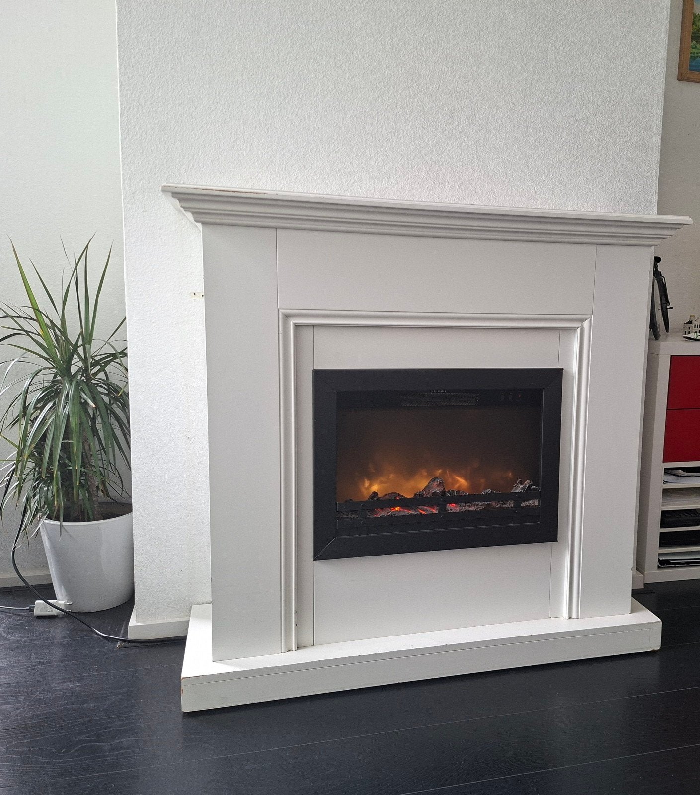 Elektrische haard met schouw - 120x110x40 cm, Ophalen, Zo goed als nieuw, Vrijstaande haard, Elektrische haard