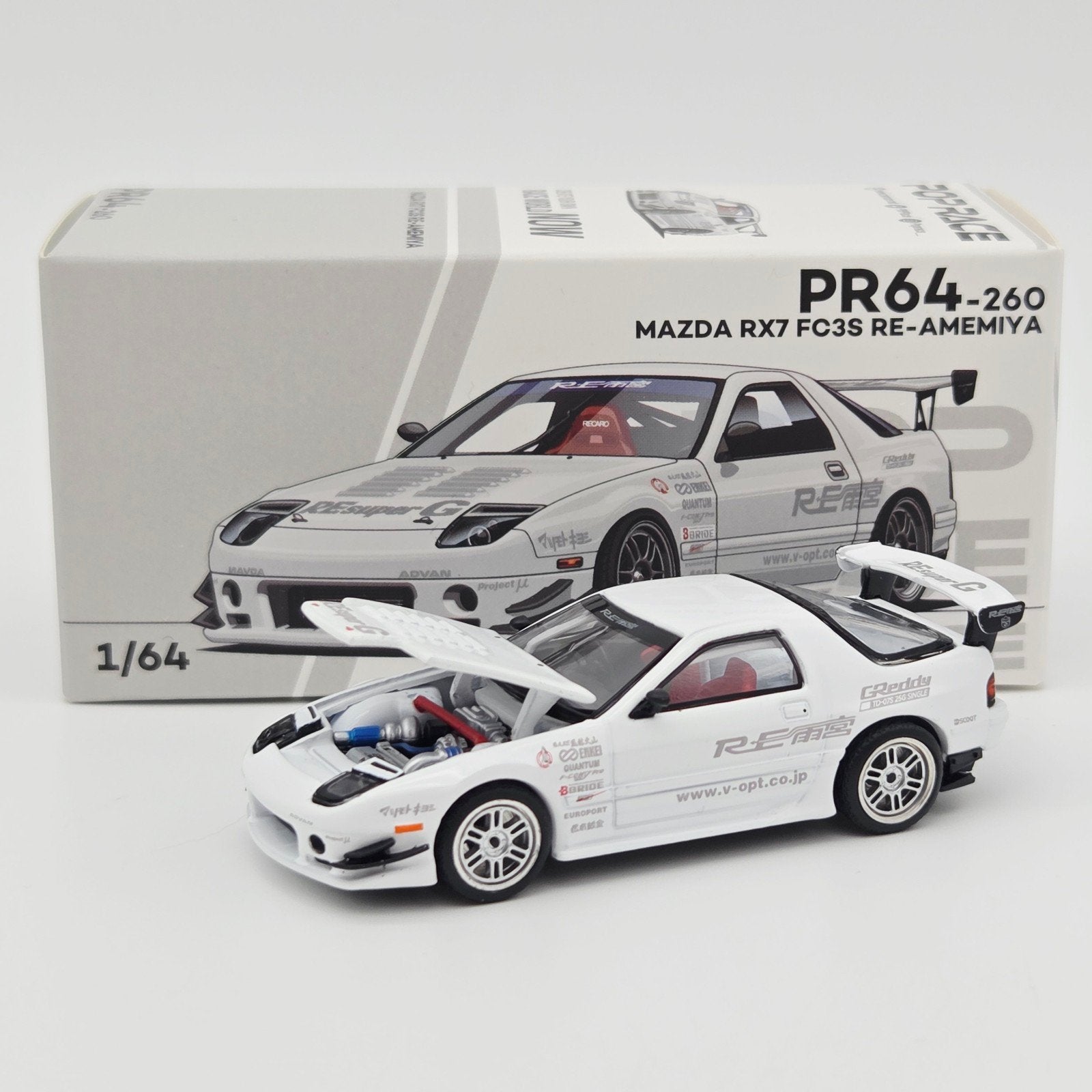 Pop Race – Mazda RX7 FC3S Re-Amemiya, white, Mymodelcar@outlook.com, Auto, Ophalen of Verzenden, Pop Race