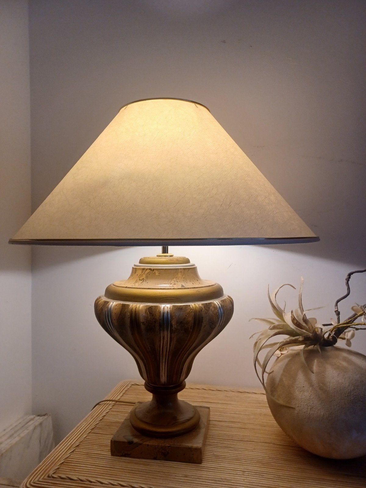 Vintage tafellamp – Italiaans design, Art Deco, Ophalen, Glas, Art deco