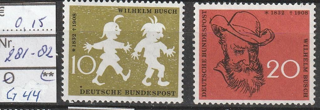 Bund Busch Michel 281-2 Nr.G44p, Verzenden, BRD, Postfris