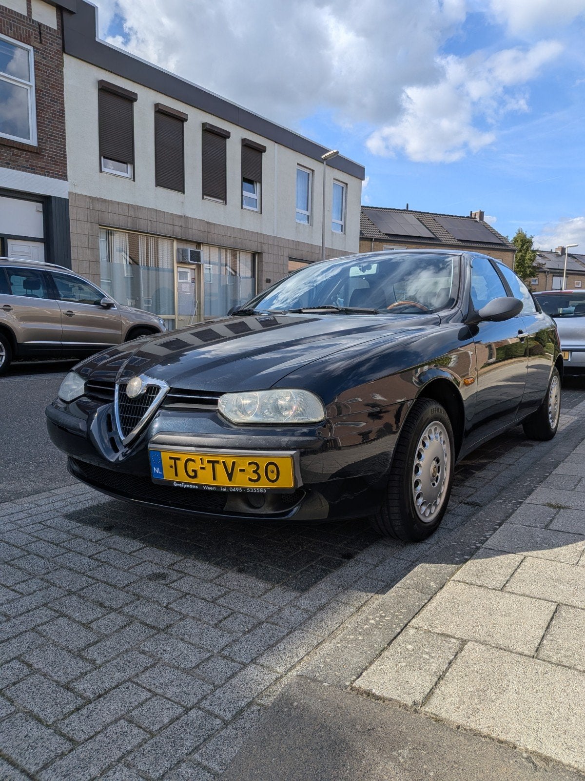 Alfa Romeo 156 1.8TS NW APK LAGE KM, Voorwielaandrijving, 1225 kg, 4 cilinders, Blauw