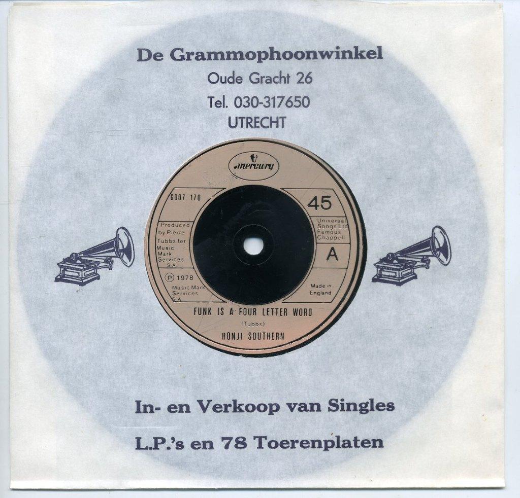 Ronji Southern ‎– Funk Is A Four Letter Word vinyl single ZG, Cd's en Dvd's, Vinyl Singles, Zo goed als nieuw, Single, Dance, 7 inch