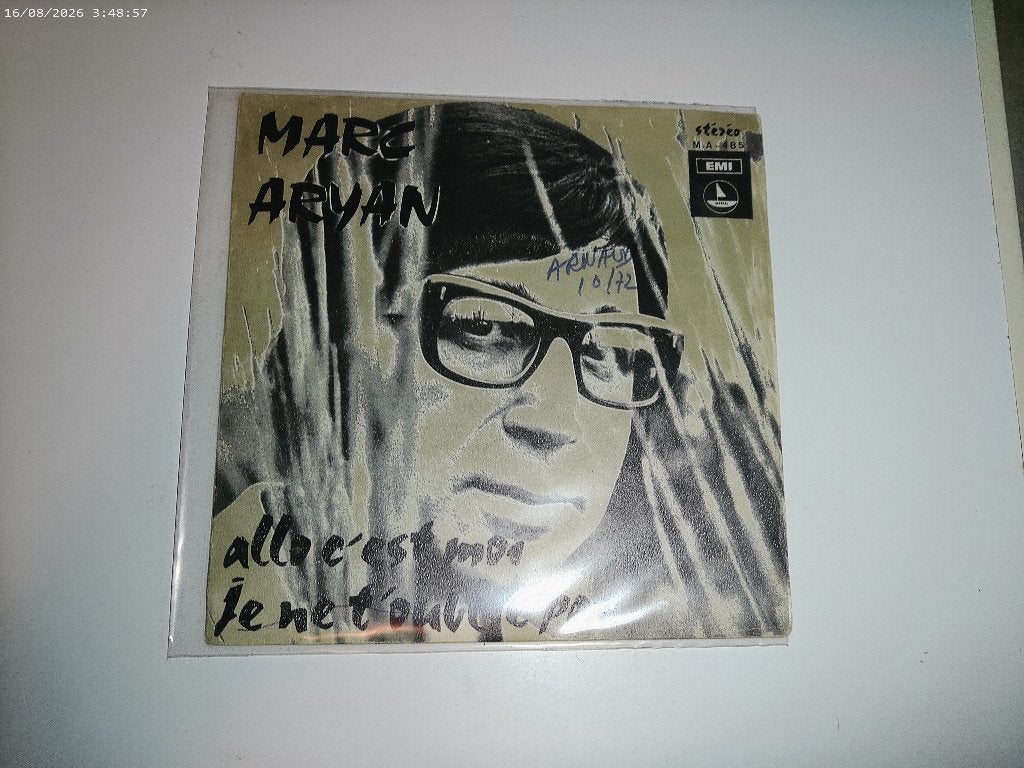 Marc Aryan - Allo C'est moi, Cd's en Dvd's, Gebruikt, Fotohoes, 7 inch, Ophalen of Verzenden