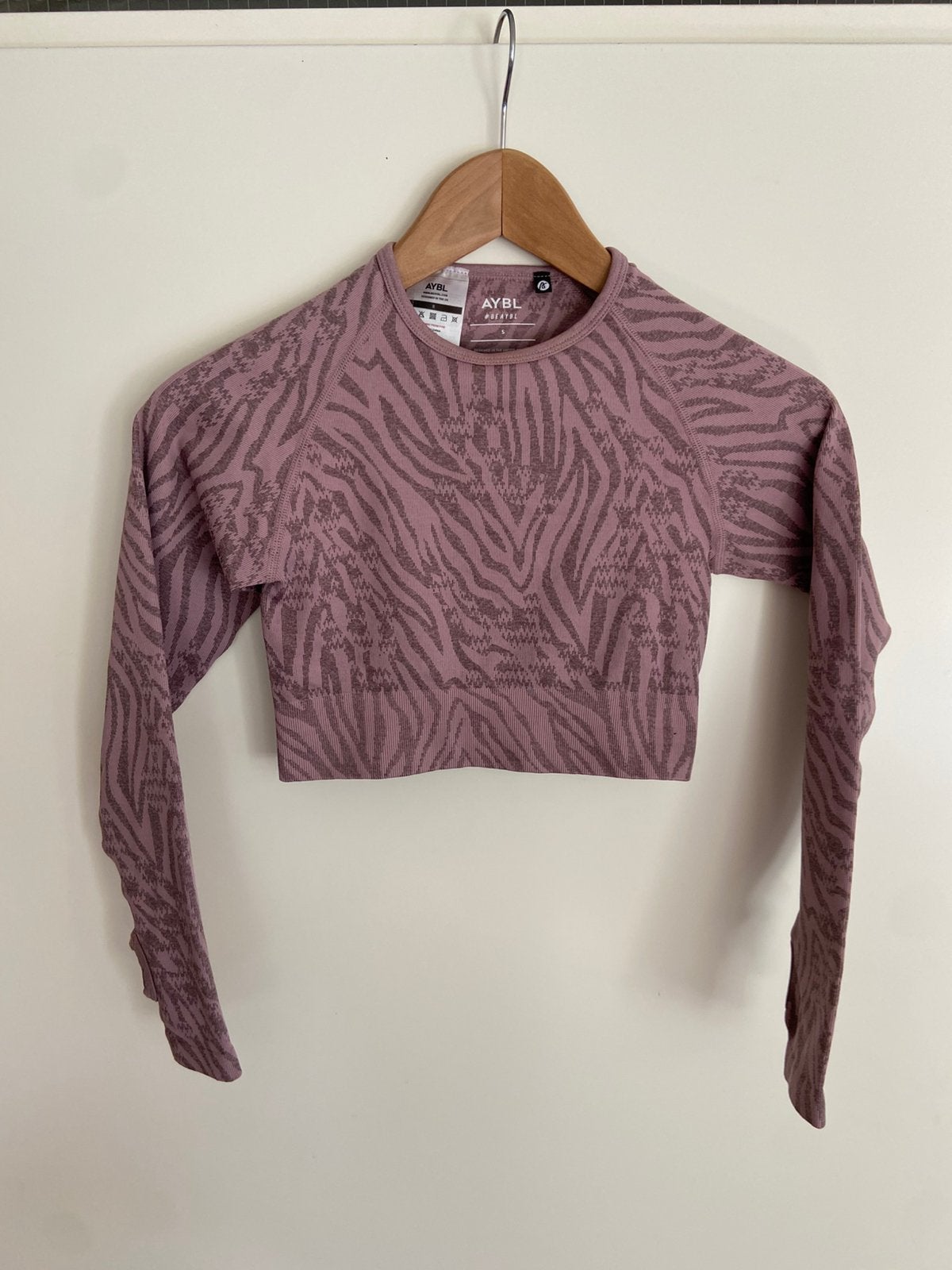 AYBL Seamless Long Sleeve Crop Top Size Maat S, AYBL, Verzenden, Paars, Maat 36 (S)