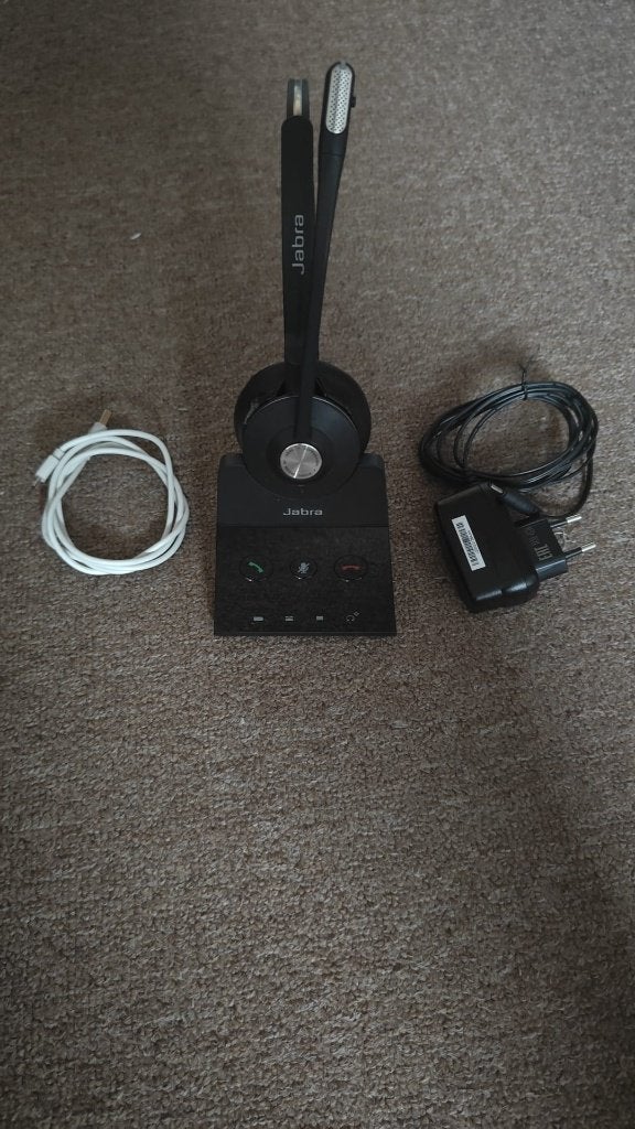 Jabra Engage 65 Duo Headset, Computers en Software, On-ear, Ophalen of Verzenden, Draadloos, Inklapbare microfoon