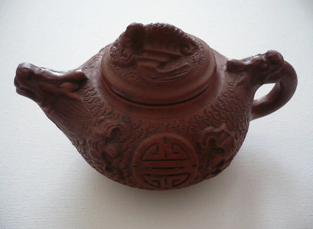 020b-Chinees theepotje terracotta uit Yixing., Ophalen of Verzenden