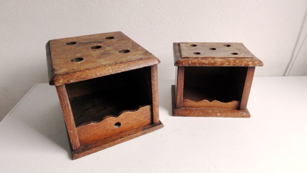 Stoven, twee antieke houten stoofjes, Antiek en Kunst, Ophalen of Verzenden