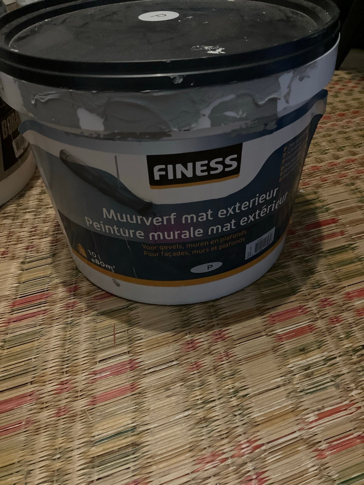 Finess Muurverf mat exterieur - Zijdegrijs (RAL 7044), Ophalen, Gebruikt, Verf, Grijs