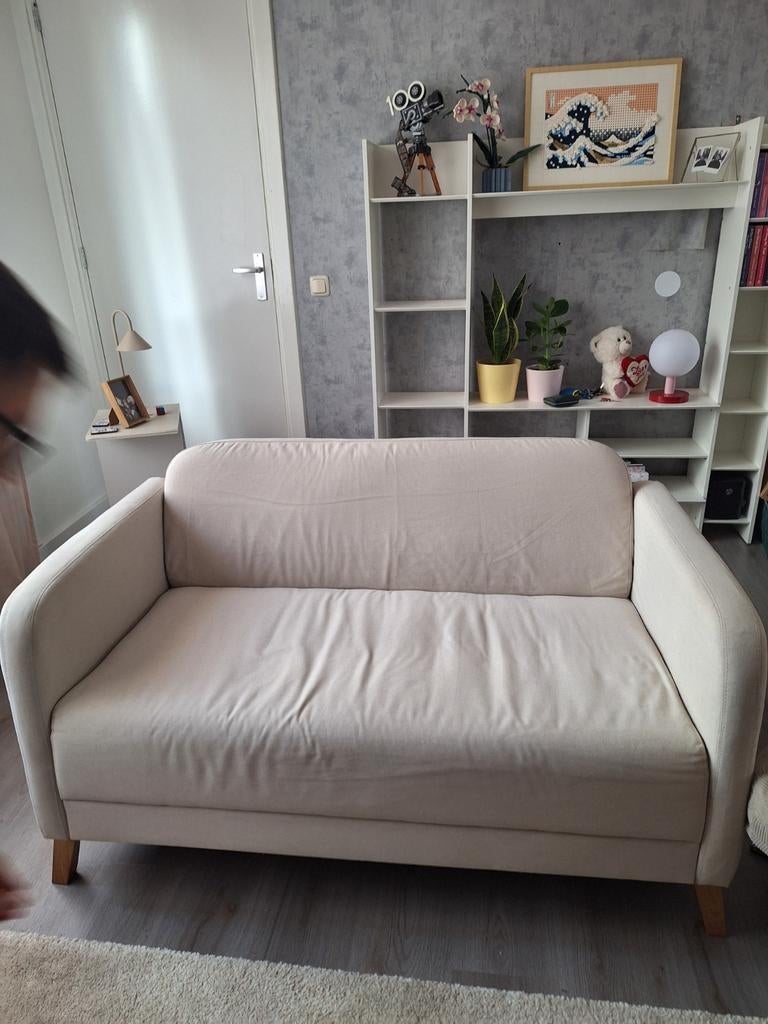 Beige 2-zitsbank (IKEA Linanäs), Huis en Inrichting, Banken | Sofa's en Chaises Longues, Ophalen, Tweepersoons, 75 tot 100 cm