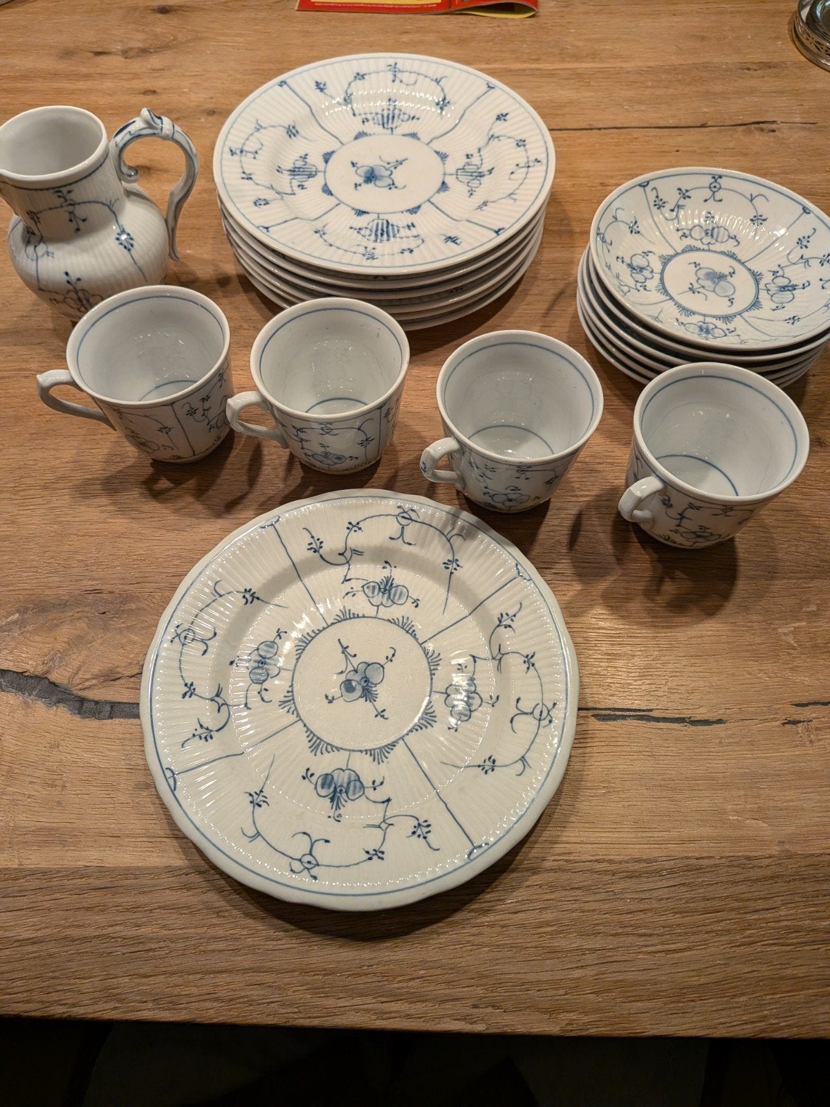 Antiek Rheinpfalz Eisenberg Blauw-Wit Porselein Servies, Ophalen of Verzenden