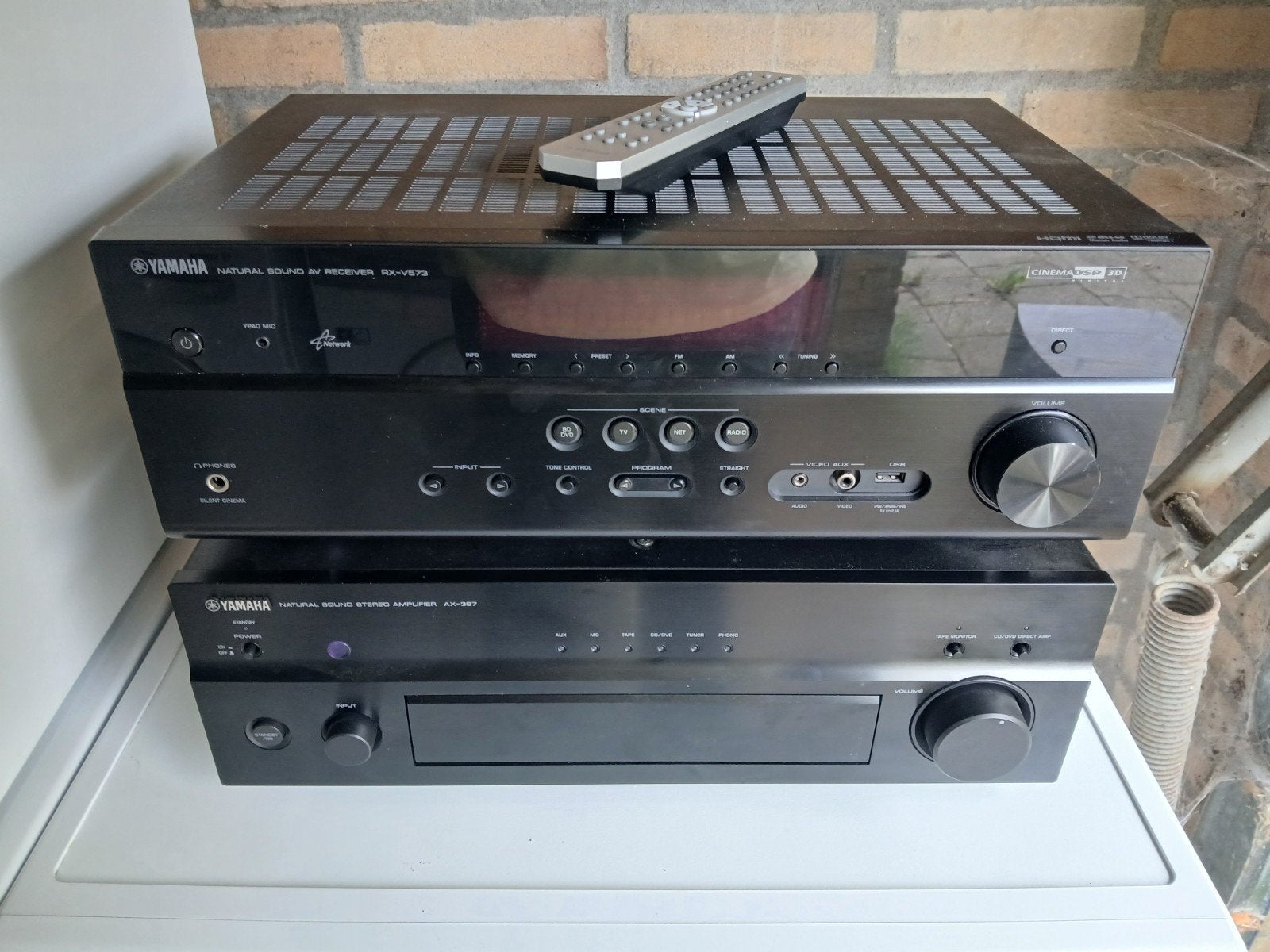 Yamaha RX-V673 AV-receiver & AX-397 stereo versterker, Yamaha, Ophalen of Verzenden, Zo goed als nieuw, 60 tot 120 watt
