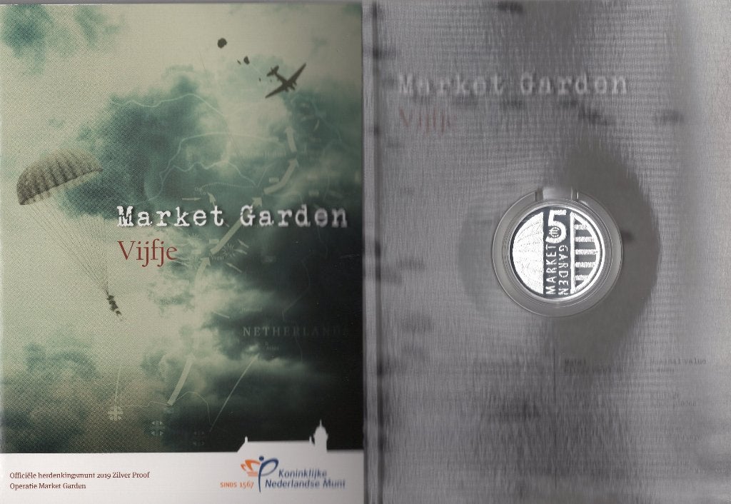 5 Euro Nederland 2019 - Market Garden Vijfje - Zilver- PROOF, Zilver, Overige landen, Ophalen of Verzenden, 5 euro