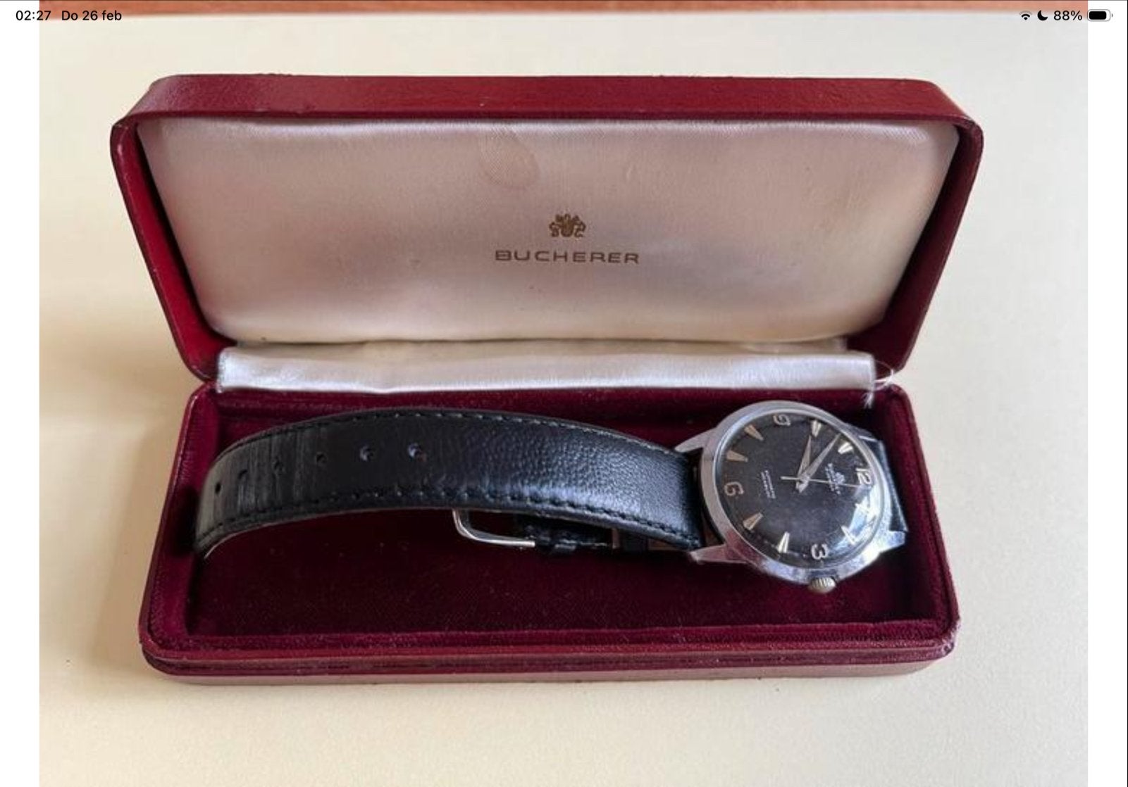 Vintage Bucherer Automatic Incabloc 17 Jewels Polshorloge, Sieraden, Tassen en Uiterlijk, Overige merken, Staal, Polshorloge, Ophalen of Verzenden