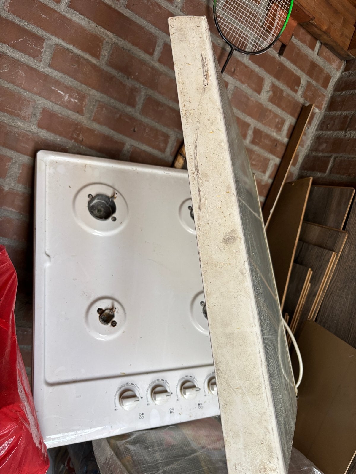 Gasfornuis met aansluiting, metalen stangen ontbreken, Gebruikt, Gas, Vrijstaand, 4 kookzones