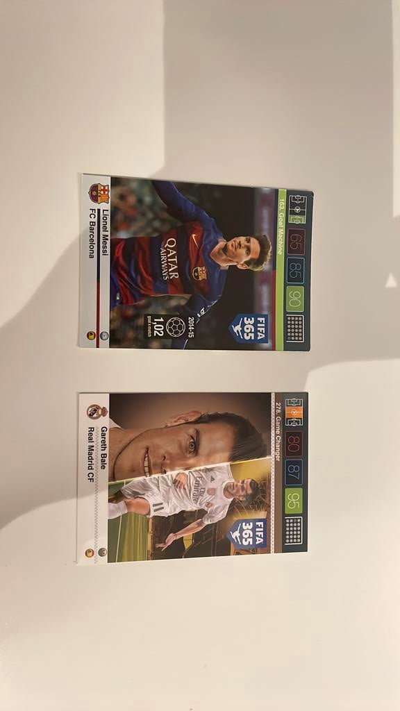 Lionel Messi en Gareth bale kaarten panini 2017, Ophalen of Verzenden, Zo goed als nieuw, Meerdere plaatjes